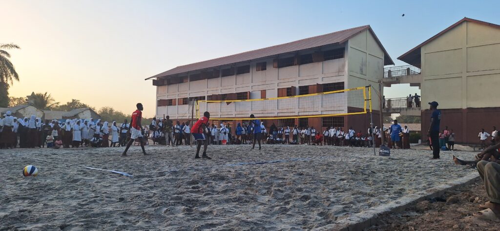 The beachvolleybal court at Jamisa School Brikama, The Gambia - Boys Beachvolleybal