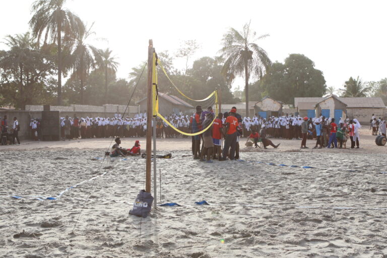 The beachvolleybal court at Jamisa School Brikama, The Gambia