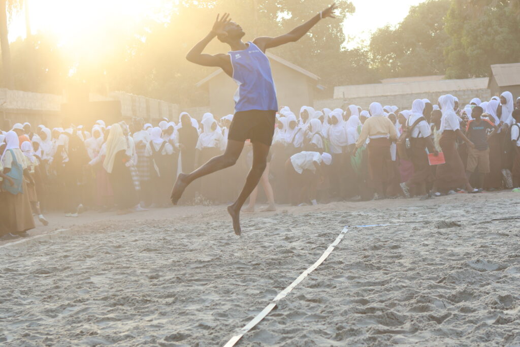 The beachvolleybal court at Jamisa School Brikama, The Gambia - Serve Ebrima