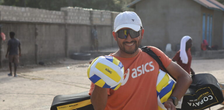 Head coach Felix Lopez in Gambia for beach volleyball
